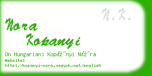 nora kopanyi business card